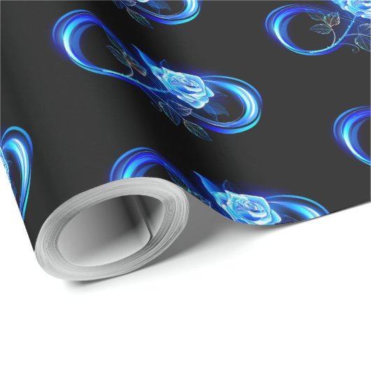 Glowing infinity with blue rose cadeaupapier (Rol Hoek)