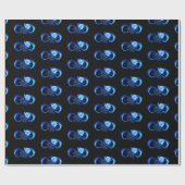 Glowing infinity with blue rose cadeaupapier (Vlak)