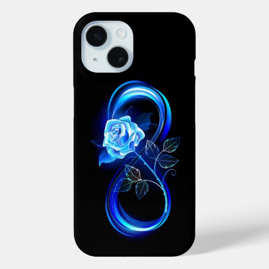 Glowing infinity with blue rose Case-Mate iPhone case (Achterkant)