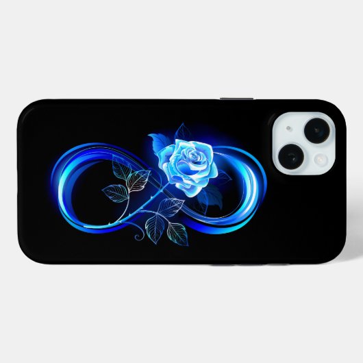 Glowing infinity with blue rose Case-Mate iPhone case (Achterkant (horizontaal))
