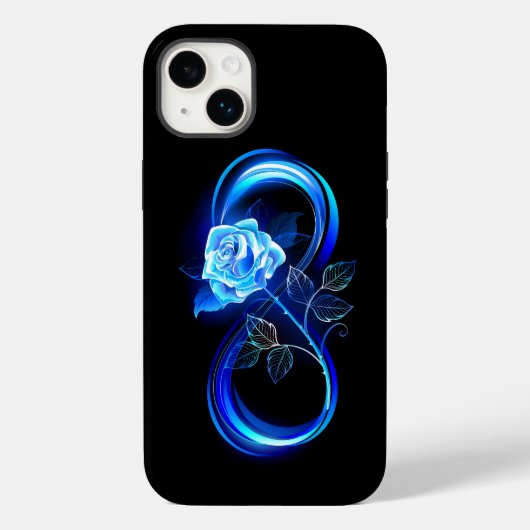 Glowing infinity with blue rose Case-Mate iPhone case (Achterkant)