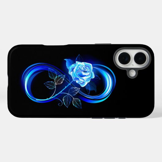 Glowing infinity with blue rose Case-Mate iPhone case (Achterkant (horizontaal))