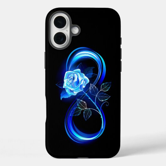 Glowing infinity with blue rose Case-Mate iPhone case (Achterkant)