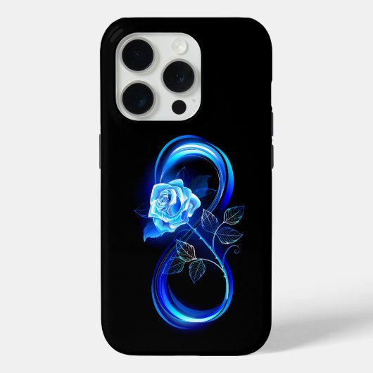 Glowing infinity with blue rose Case-Mate iPhone case (Achterkant)