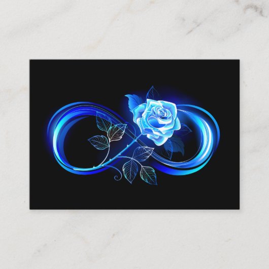 Glowing infinity with blue rose contactkaartje (Voorkant)