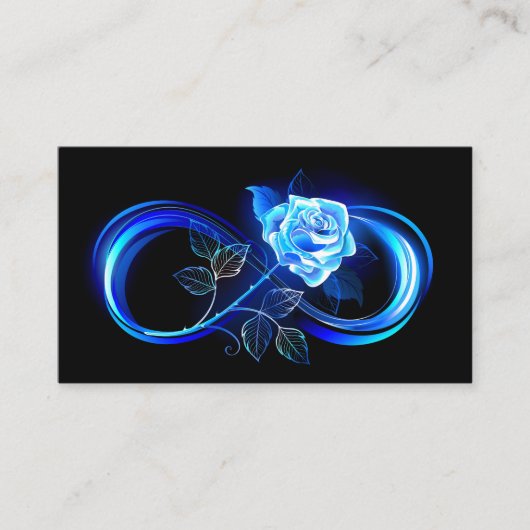 Glowing infinity with blue rose contactkaartje (Voorkant)