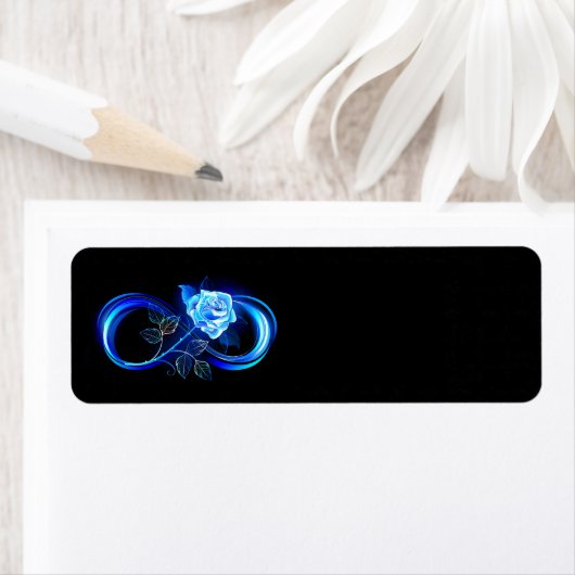 Glowing infinity with blue rose etiket (Insitu)