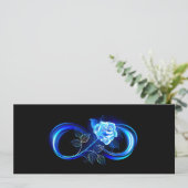 Glowing infinity with blue rose feestdagenkaart (Staand voorkant)