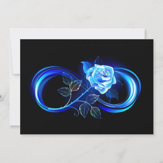 Glowing infinity with blue rose feestdagenkaart (Voorkant)