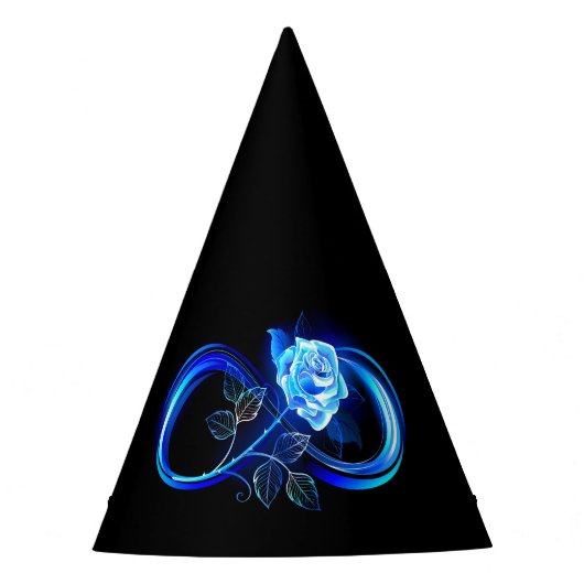 Glowing infinity with blue rose feesthoedjes (Voorkant)
