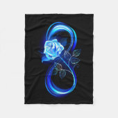 Glowing infinity with blue rose fleece deken (Voorkant)