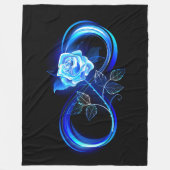 Glowing infinity with blue rose fleece deken (Voorkant)