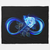 Glowing infinity with blue rose fleece deken (Voorkant (Horizontaal))