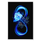 Glowing infinity with blue rose foto afdruk (Voorkant)