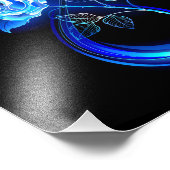 Glowing infinity with blue rose foto afdruk (Hoek)