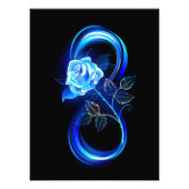 Glowing infinity with blue rose foto afdruk (Voorkant)