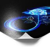 Glowing infinity with blue rose foto afdruk (Hoek)