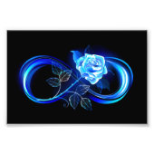 Glowing infinity with blue rose foto afdruk (Voorkant)