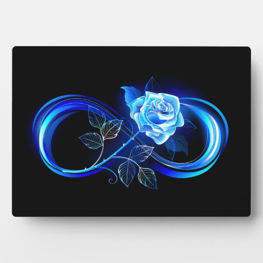 Glowing infinity with blue rose fotoplaat (voorkant)
