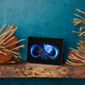 Glowing infinity with blue rose fotoplaat (Zijkant)
