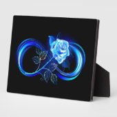 Glowing infinity with blue rose fotoplaat (Zijkant)