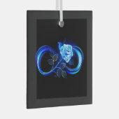 Glowing infinity with blue rose glas ornament (Voorkant Rechts)