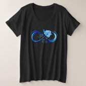 Glowing infinity with blue rose grote maat t-shirt (Design voorkant)