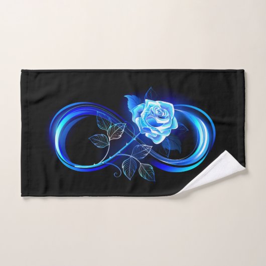 Glowing infinity with blue rose handdoek (Handdoek)