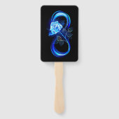 Glowing infinity with blue rose handwaaier (Achterkant)