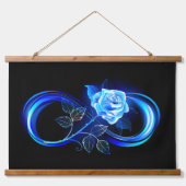 Glowing infinity with blue rose hangend wandkleed (Voorkant)