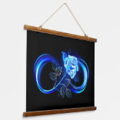 Glowing infinity with blue rose hangend wandkleed (Gebogen)