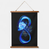 Glowing infinity with blue rose hangend wandkleed (Voorkant)