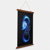 Glowing infinity with blue rose hangend wandkleed (Gebogen)