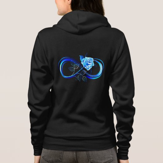 Glowing infinity with blue rose hoodie (Achterkant)
