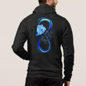 Glowing infinity with blue rose hoodie (Achterkant)