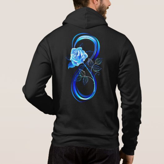 Glowing infinity with blue rose hoodie (Achterkant)