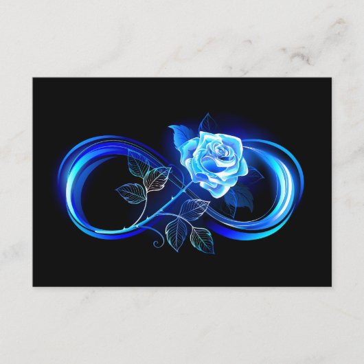 Glowing infinity with blue rose informatiekaartje (Voorkant)
