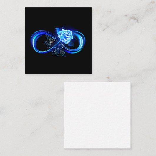 Glowing infinity with blue rose informatiekaartje (Voorkant / Achterkant)