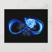 Glowing infinity with blue rose informatiekaartje (Voorkant)
