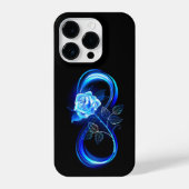 Glowing infinity with blue rose iPhone hoesje (Achterkant)