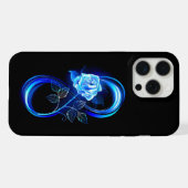 Glowing infinity with blue rose iPhone hoesje (Achterkant horizontaal)