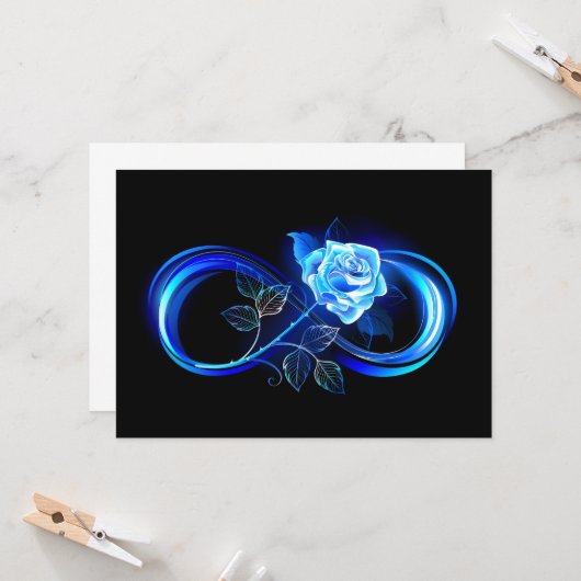 Glowing infinity with blue rose kaart (Voorkant / Achterkant in situ)