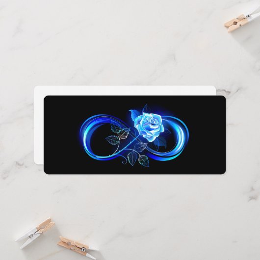 Glowing infinity with blue rose kaart (Voorkant / Achterkant in situ)