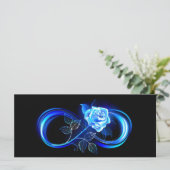 Glowing infinity with blue rose kaart (Staand voorkant)