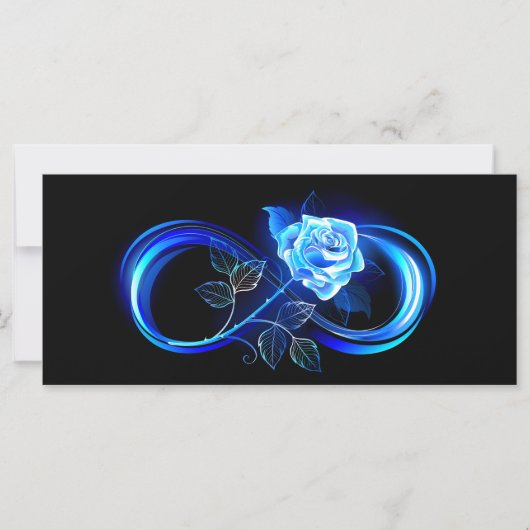 Glowing infinity with blue rose kaart (Voorkant)