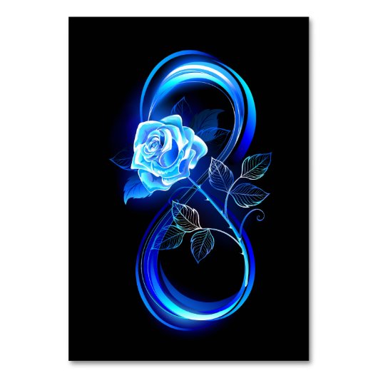 Glowing infinity with blue rose kaart (Voorkant)