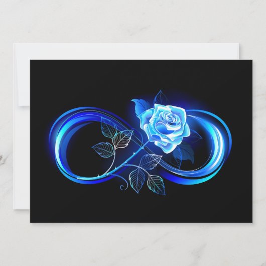 Glowing infinity with blue rose kaart (Voorkant)