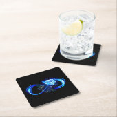 Glowing infinity with blue rose kartonnen onderzetters (Insitu)