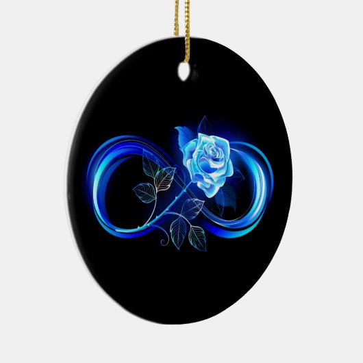 Glowing infinity with blue rose keramisch ornament (Rechts)