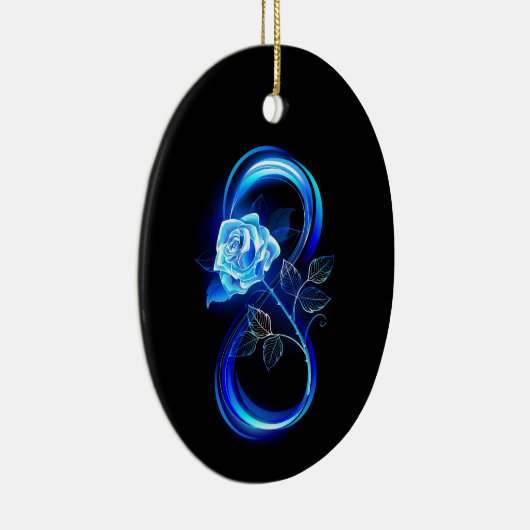 Glowing infinity with blue rose keramisch ornament (Rechts)